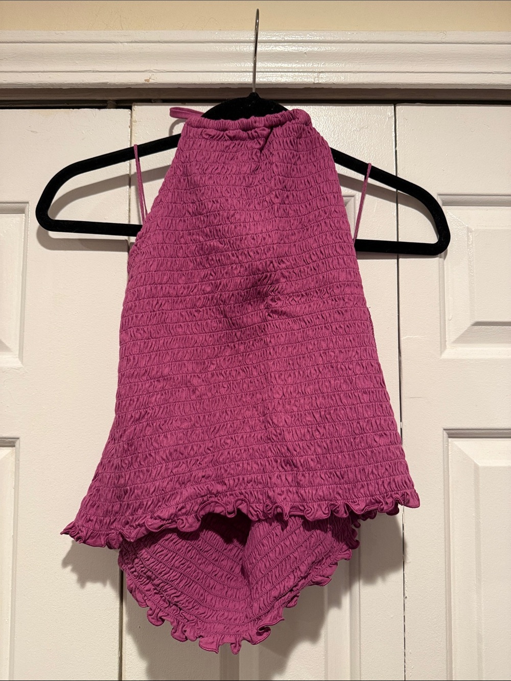 Old Navy Smocked Halter Camisole in Magenta Pink
